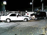 事故のシーンでDVD撮影で使用した事故劇用車